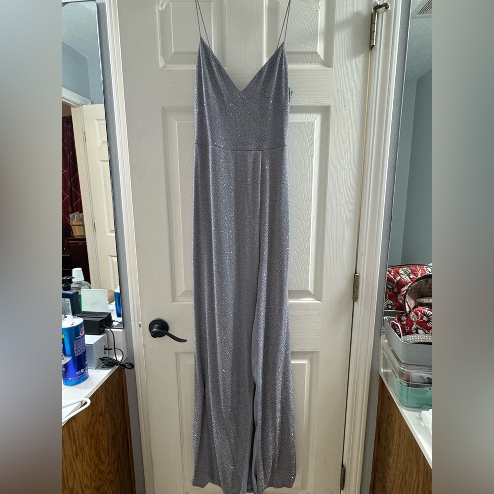 Elegant Silver Evening Dress